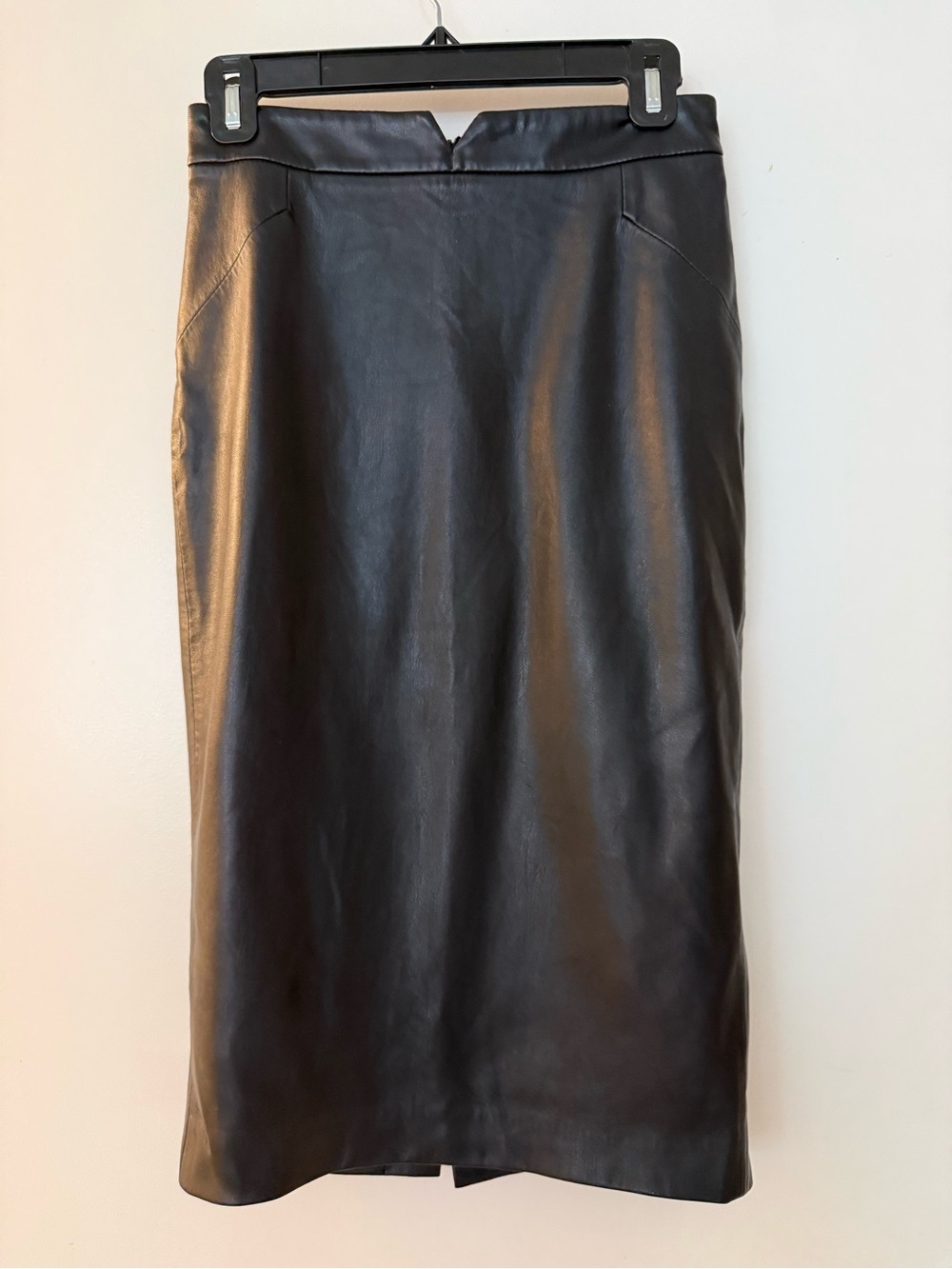 Zara Black Faux Leather Pencil Skirt